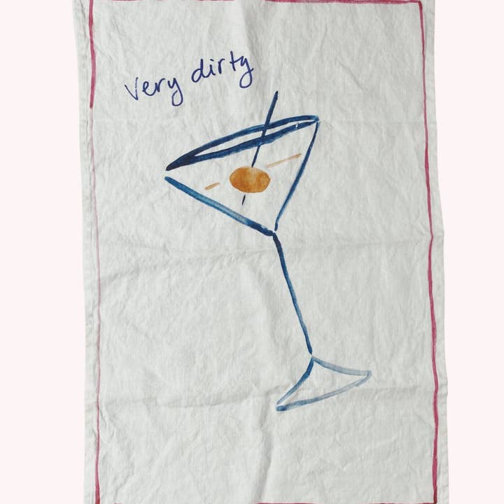 Dinette – wholesale Tea towel – Very Dirty Martini Linen Teatowel1
