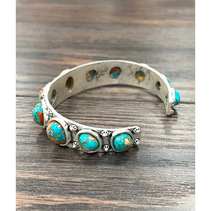 ISAC Trading Inc - Wholesale Cuff Bracelet - 711385, Navajo Gemstone Cuff Bracelet