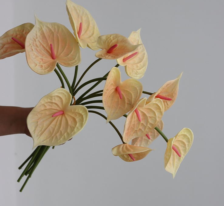 Sweet Home Deco - Wholesale Artificial Flowers - 16‘’T Soft Touch Faux Anthurium Flower Bunch, Floral Bouquet1