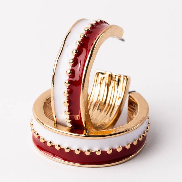 Earrings Meaghan Crimson & White S for wholesale by Michelle McDowell