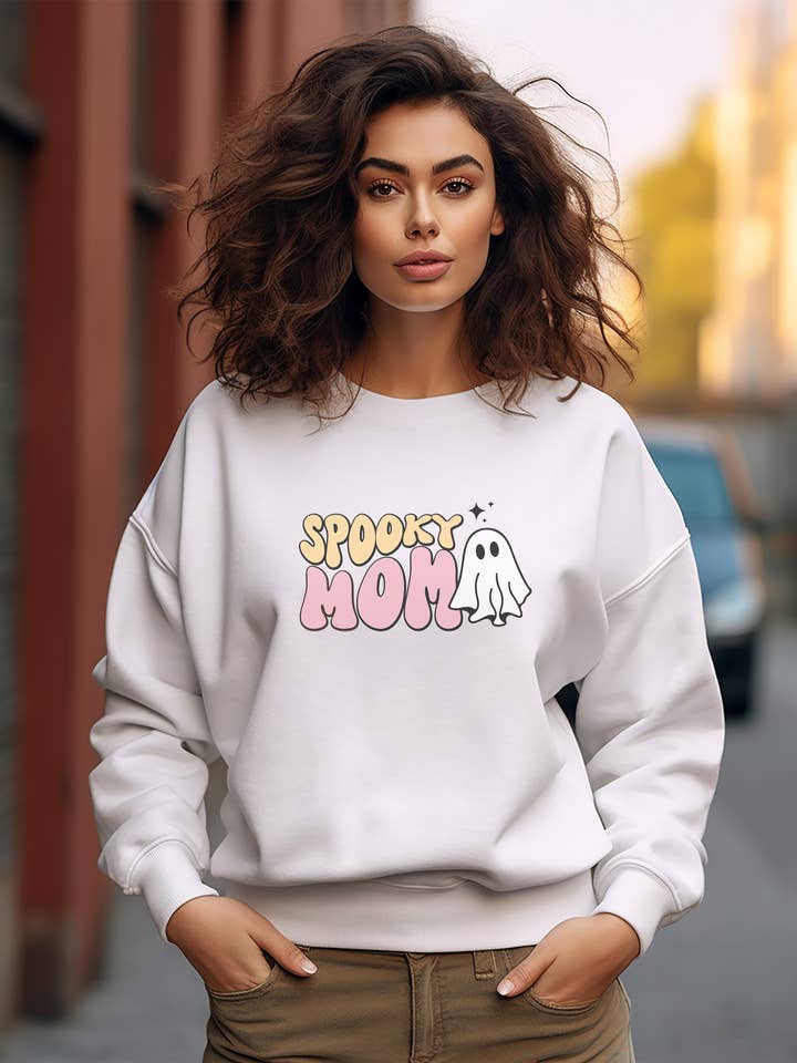 Peanut Bunny - Wholesale Graphic Sweatshirt - Women's - Spooky Mom - Halloween Sweatshirt