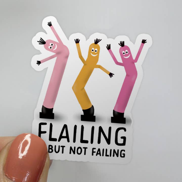 Flailing Not Failing Inflatable Man Sticker for wholesale by Jocelyn Diebolt Designs