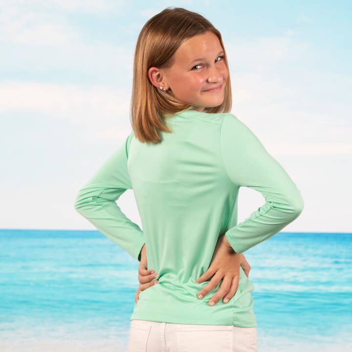 Mint Caloosa Kids "Sea Turtle" UPF 50 Ultra Comfort Shirt for wholesale on Faire5