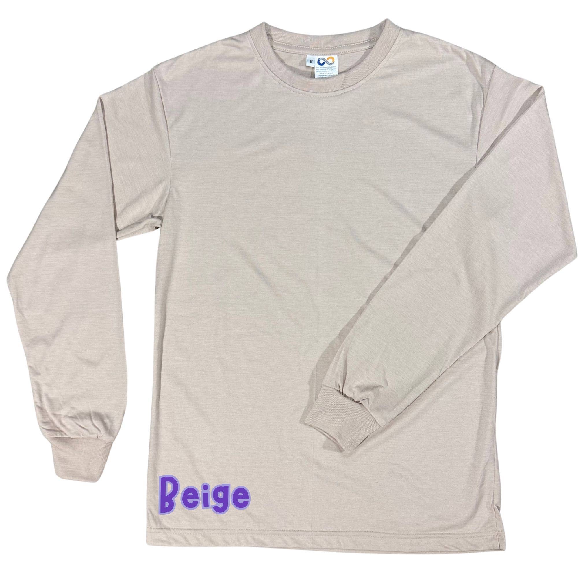 Infinite Sourcing & Trading LLC. – Engroshandel T-shirt til sublimationstryk – unisex – Sublimeringsbluse med lange ærmer: 80/20 Polyester Bomuld3