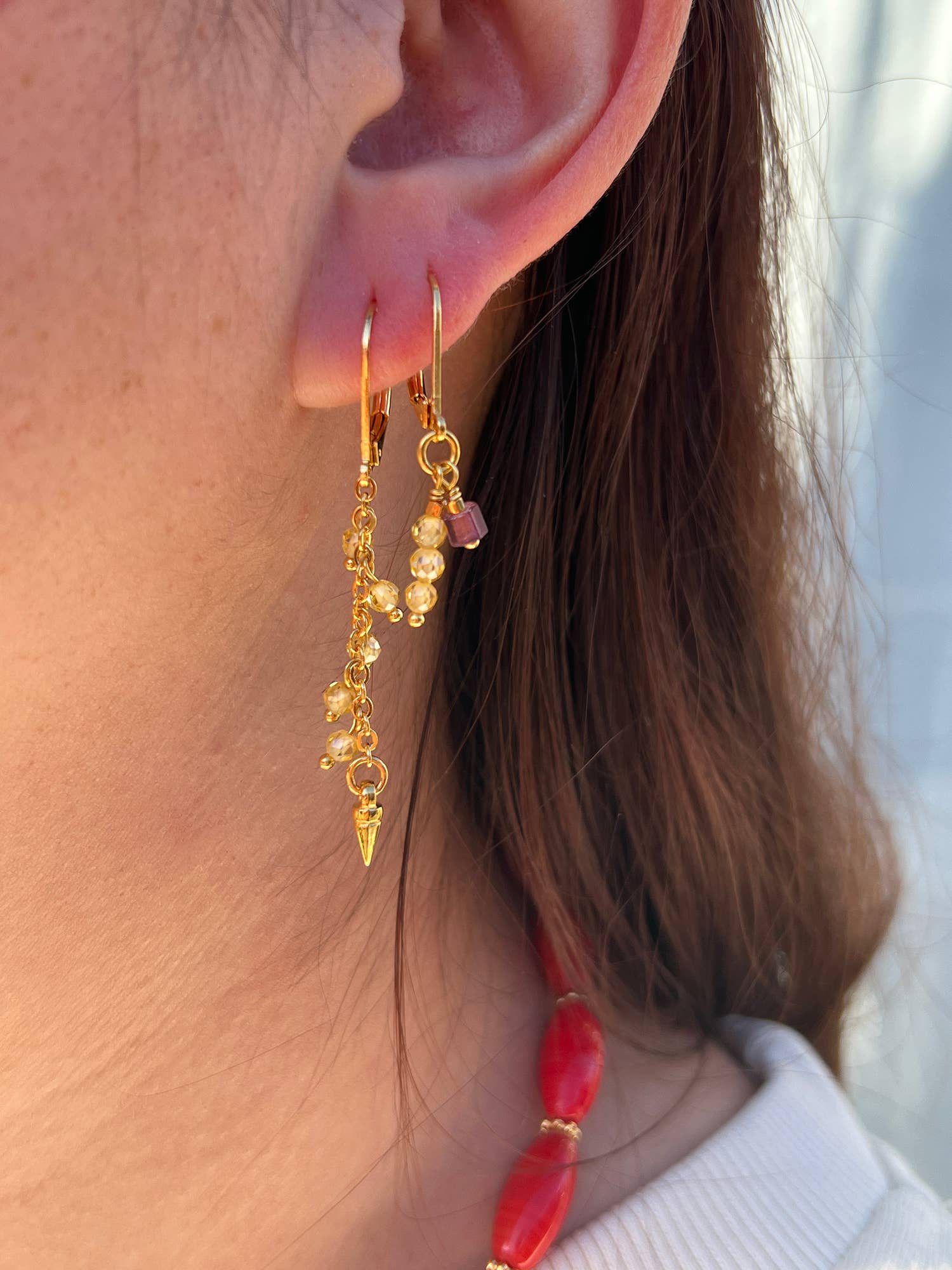 Jazu Jewellery - Wholesale Dangle Earrings - Nona earrings with semi-precious stones7