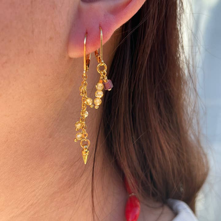 Jazu Jewellery - Wholesale Dangle Earrings - Nona earrings with semi-precious stones7