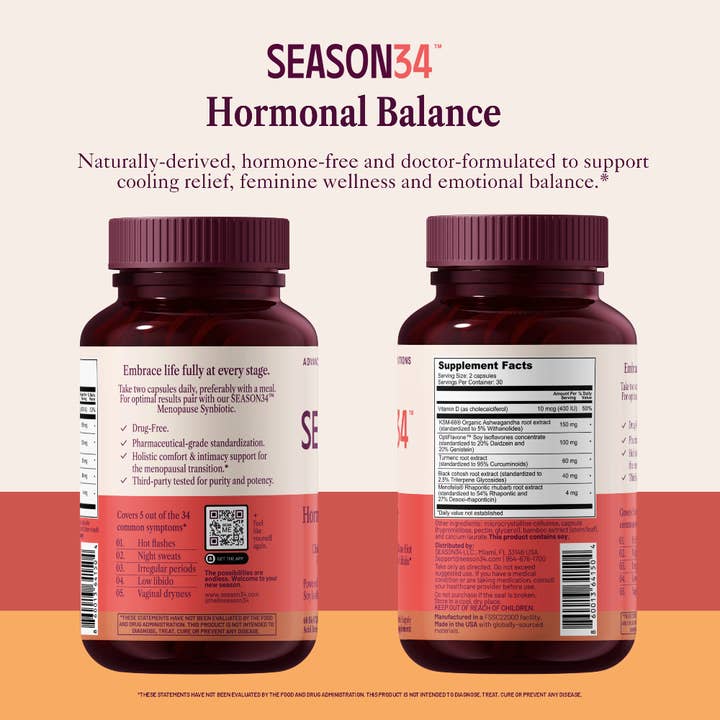 SEASON34 - Wholesale Oral Supplement/Vitamin - Menopause Hormone Blend – Hot Flashes, Night Sweats & Libido7