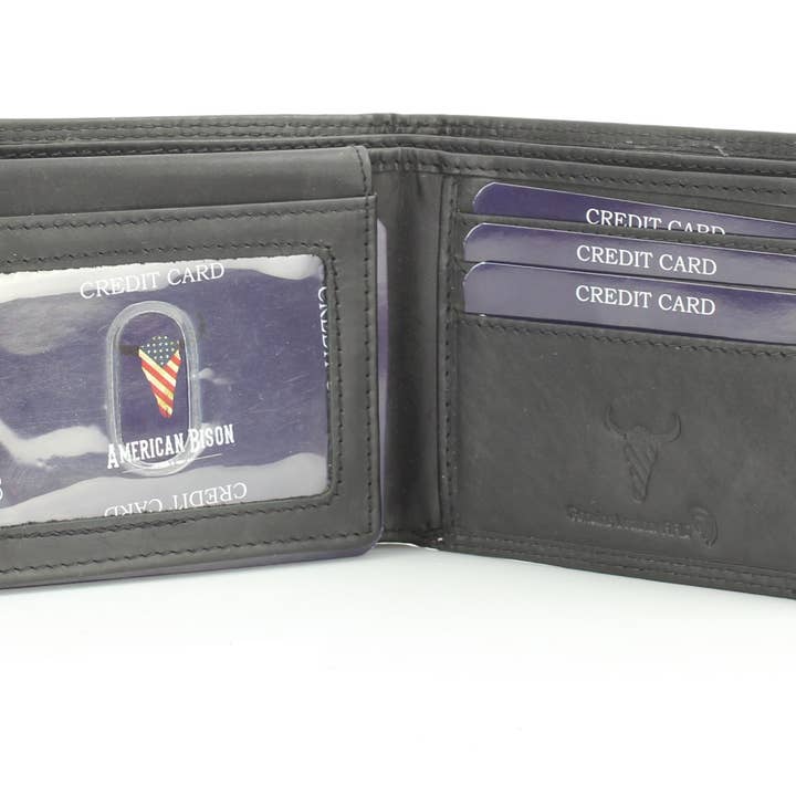 Leather Impressions Inc - Wholesale Wallet - Men's - Oil Pull Up Embossed Steer Bifold Wallet ABB 00612