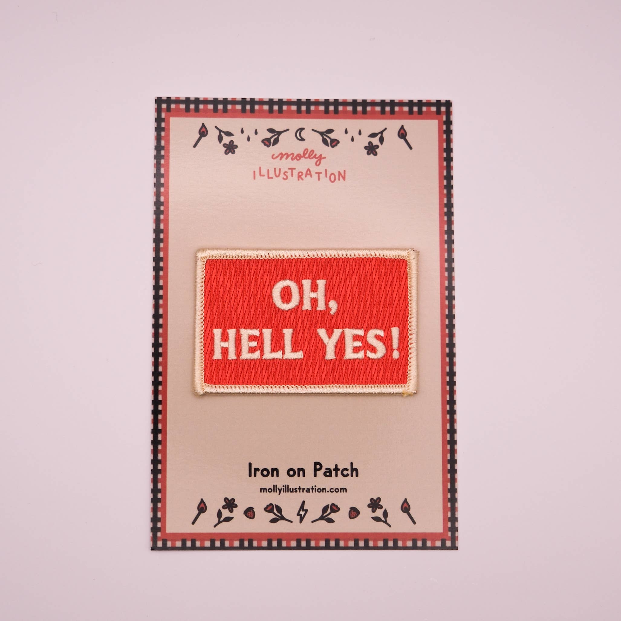 Molly Illustration - Wholesale Patch - Oh Hell Yes geborduurde opstrijkbare patch in vintage stijl1