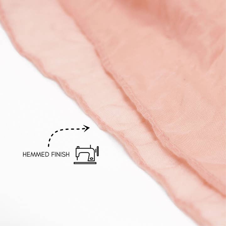 YOUR CHAIR COVERS - Wholesale Table Runner - 35 in X 10 ft Gauze Cheesecloth Table Runner Blush2