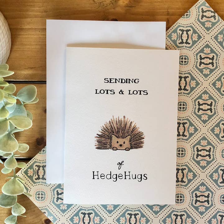 Just Because – Sending "HedgeHugs" Punny Hedgehog Greeting for wholesale by kenziecards