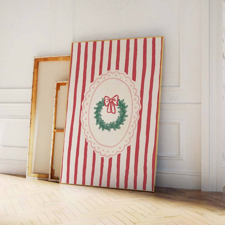 April Lane Art - Wholesale Art Print - Frame Christmas Wreath Print1