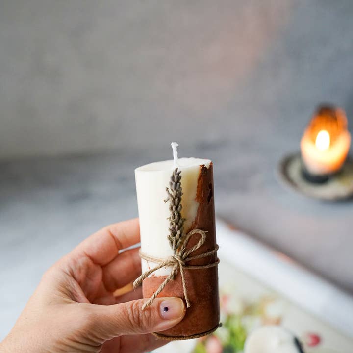 Gokican – wholesale Pillar candle – Concrete Soy Wax Candle | Natural Home Decor | Handmade Cand1