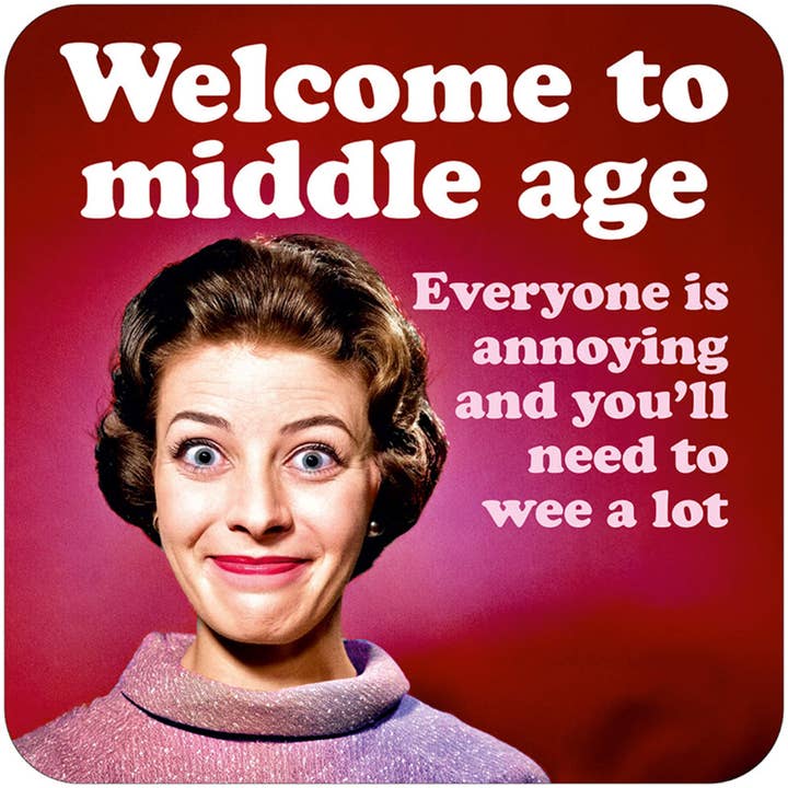 Welcome to middle age female Coaster for wholesale by Dean Morris Cards