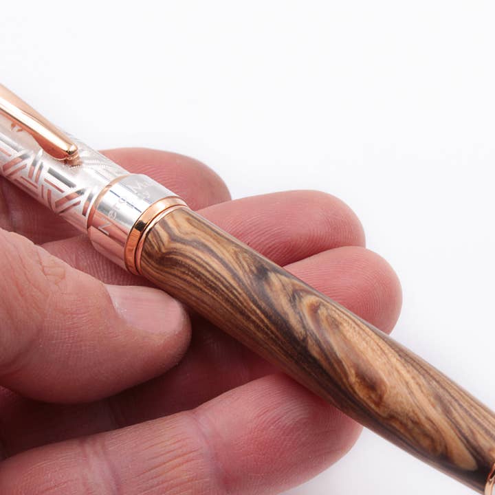 Grifos pens - Wholesale Pen - Fountain Pen/ rollerball personalized silver & olive wood3