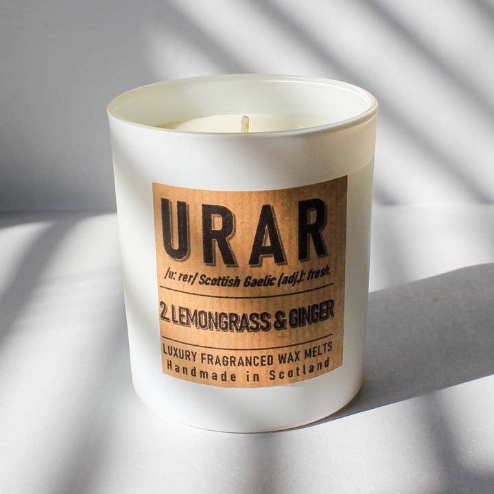 Urar 2: Lemongrass and Ginger Luxury Candle for wholesale by Hamilton and Morris Candlemakers