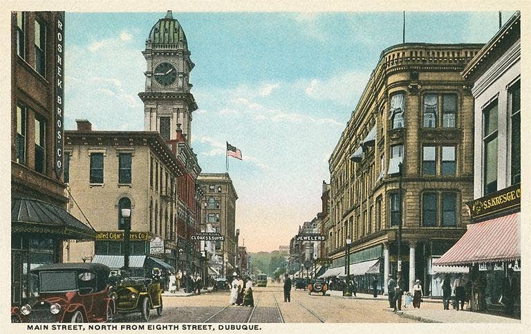 Found Image Press - Wholesale Stationery/Notecard Set - Greeting Card IA-135 Main Street, Dubuque0