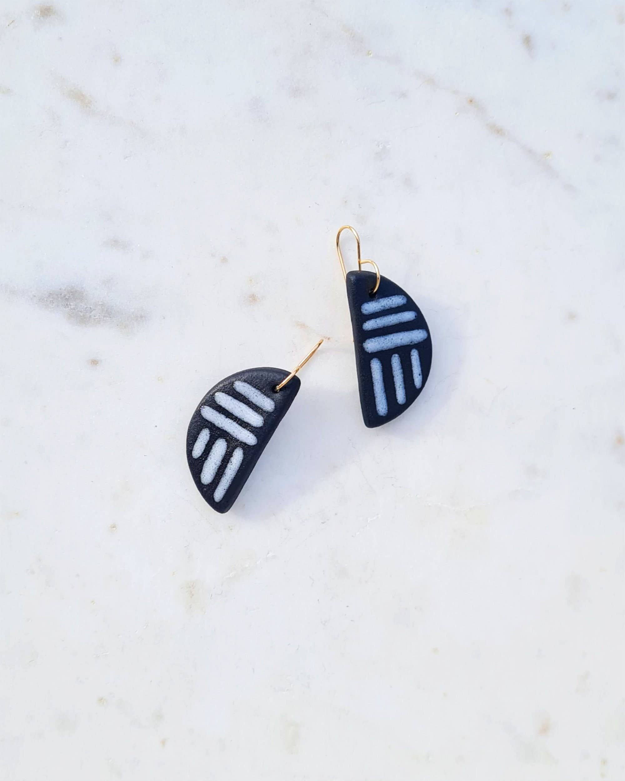 Little Lovers - Wholesale Dangle Earrings - Handmade Neo Semicircle Porcelain Earrings1