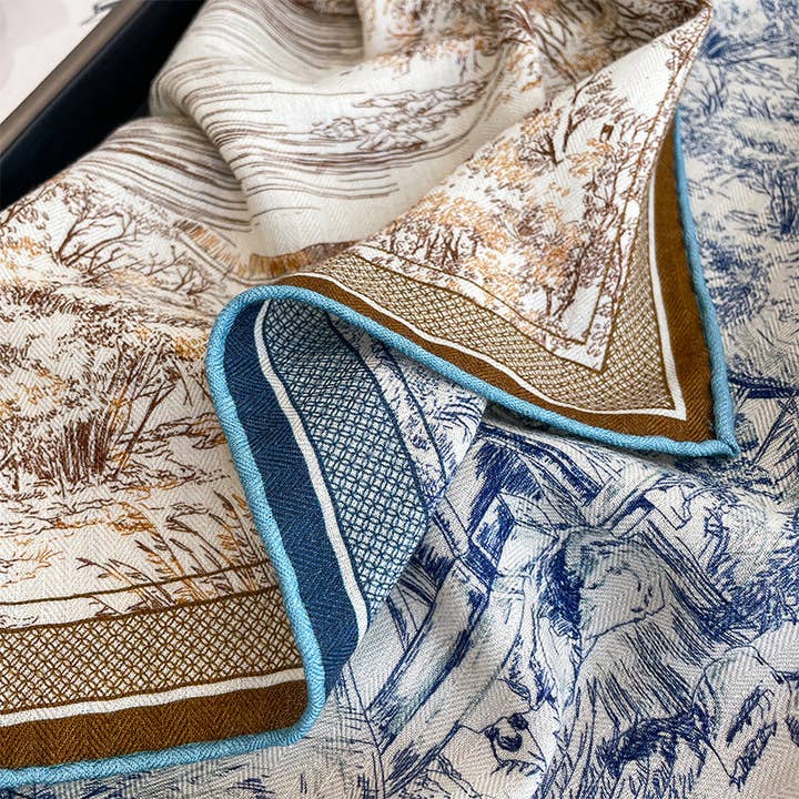 Marayn - Wholesale Scarf - Women's - Luxury Silk Wool Scarf Chic Style 202544