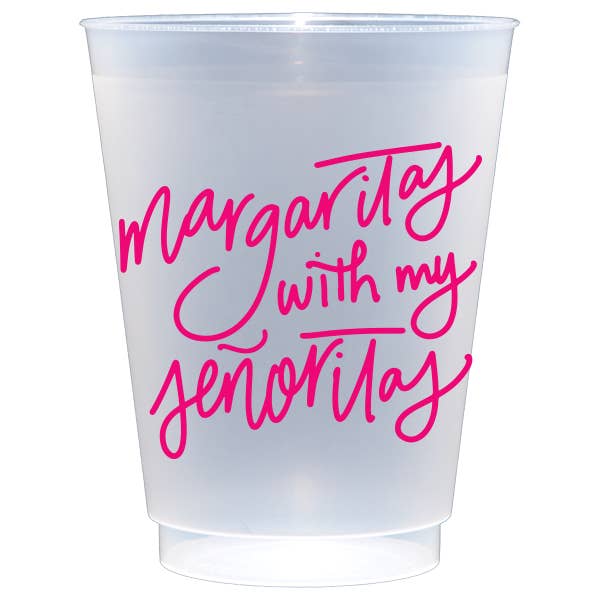 Birdie Mae Designs - Wholesale Disposable Cup - Margaritas with my Señoritas | Frosted Acrylic 16oz Set of 88