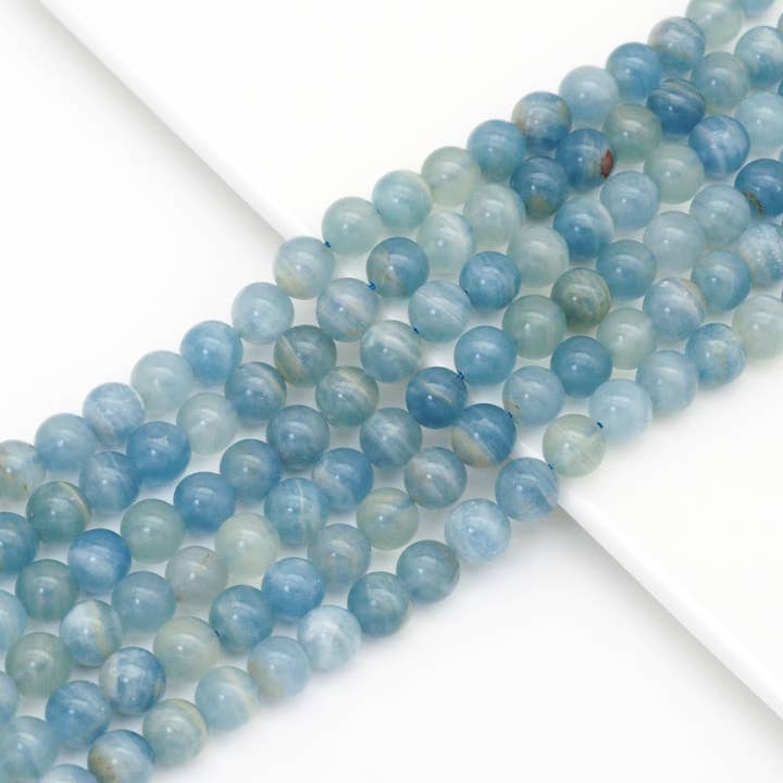 Genuine Top Quality Blue Calcite, 6mm/8mm/10mm, Sku#U1646 for wholesale by BestBeads&Beyond