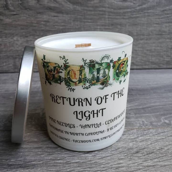 Earth's Essence - Wholesale Jar/Filled Candle - Yule 9 Oz Soy Candle5