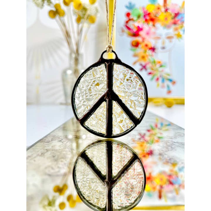 Samara Designs Studio - Wholesale Suncatcher - Glass Peace Sign Suncatcher5