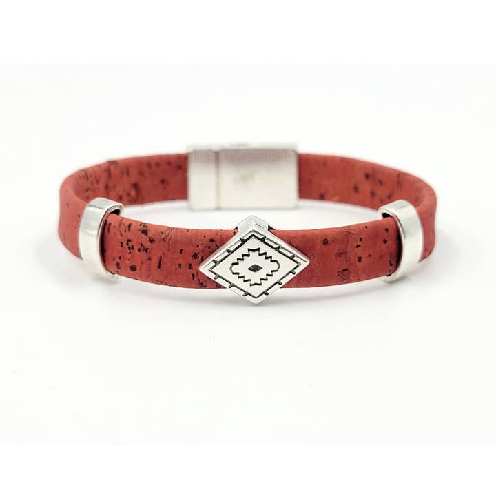 Gem Lounge Jewelry - Vendita all'ingrosso Braccialetto con ciondolo/pendente - Bracciale magnetico Southwest Diamond Charm in sughero