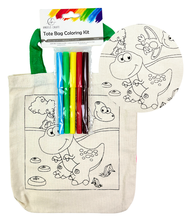 Angels Craft - Wholesale DIY Craft Kit - Kids - Color Your Own Tote! – 5 Fun Designs to Choose From5
