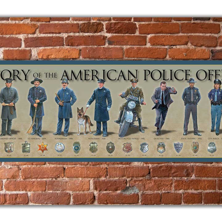 Policía - Sin marco 11 ¾ x 36» para venta al por mayor de History America