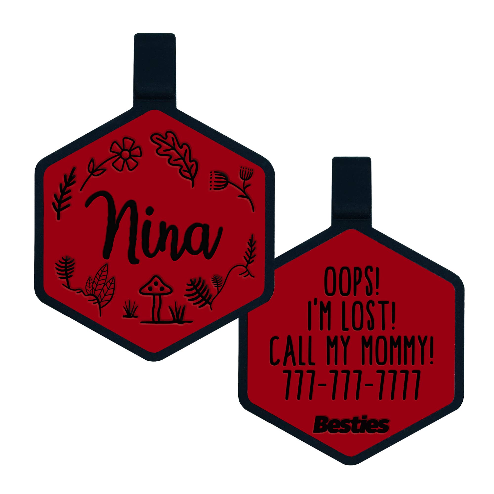 Besties Pets – Großhandel Haustiermarke – Hund – Woodland Silikon-Hundemarke mit Namensgravur19