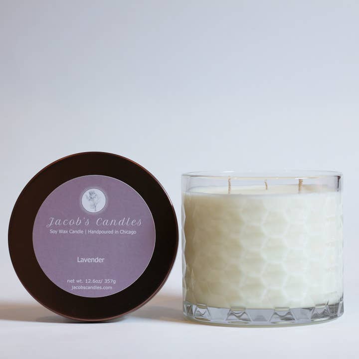 Lavender | Handpoured 3-Wick Soy Wax Candle for wholesale by Jacob’s Candles