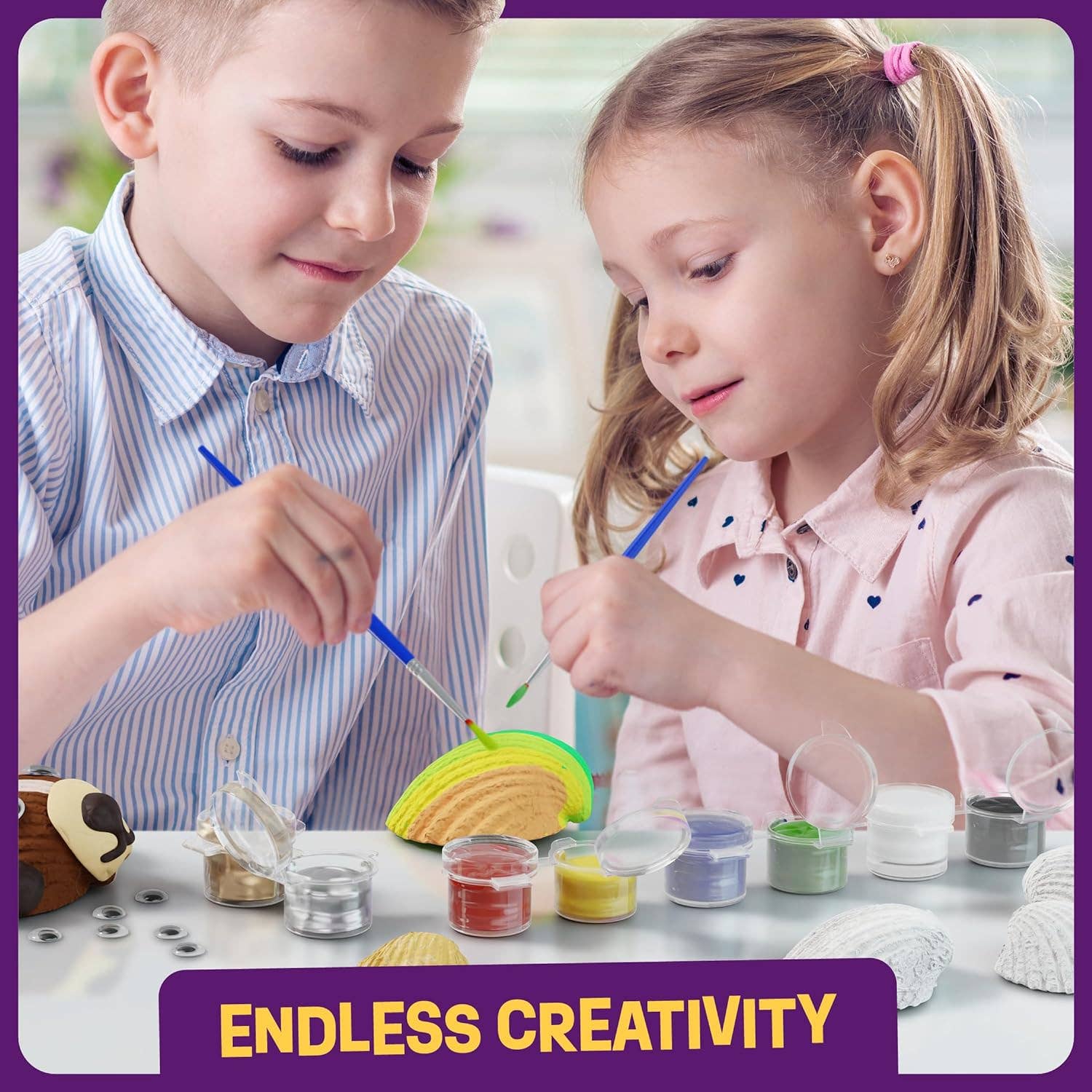 Dan&Darci – Engroshandel DIY-hobbysæt – Børn – Sea Shell Painting Kit - Kunst og håndværk til drenge og piger7