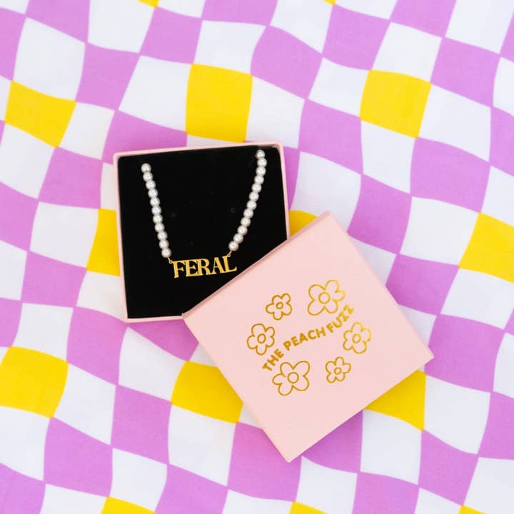 The Peach Fuzz - Wholesale Pendant/Charm Necklace - Feral Pearl Necklace