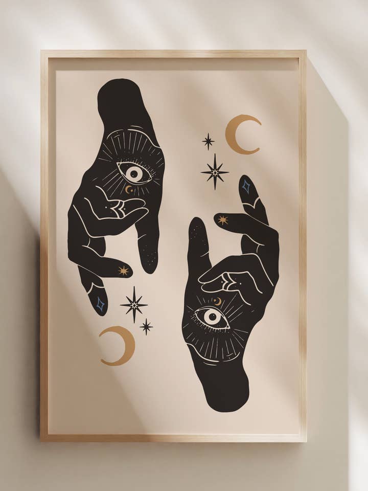 Hands holding moon Print 11x14 in for wholesale by Ashten Rubio Art