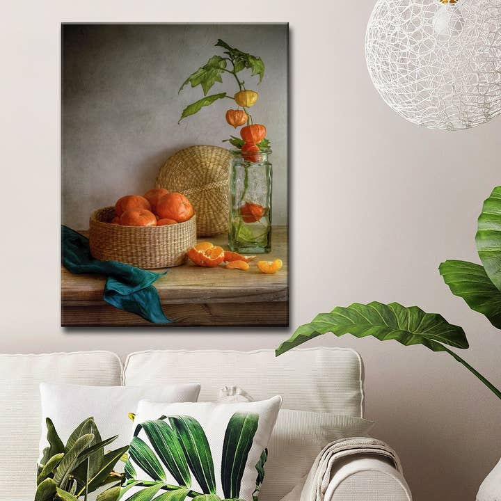 Still Life with Clementines' Canvas Wall D?©cor for wholesale by Ready2hangart, Inc.