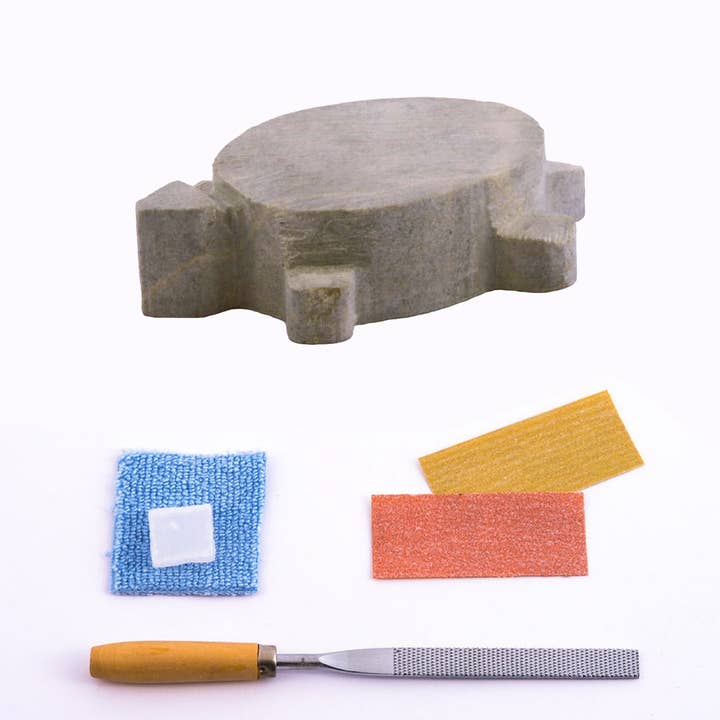 Studiostone Creative - Wholesale DIY Craft Kit - Kids - Turtle Soapstone Carving & Whittling—DIY Arts and Craft Kit. All Kid-Safe Tools and Materials Included. For kids and adults 8 to 99+ Years.