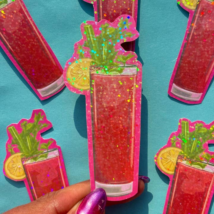 by Rosybum - Wholesale Sticker - Bloody Mary Cocktail Holographic Vinyl Art Sticker1
