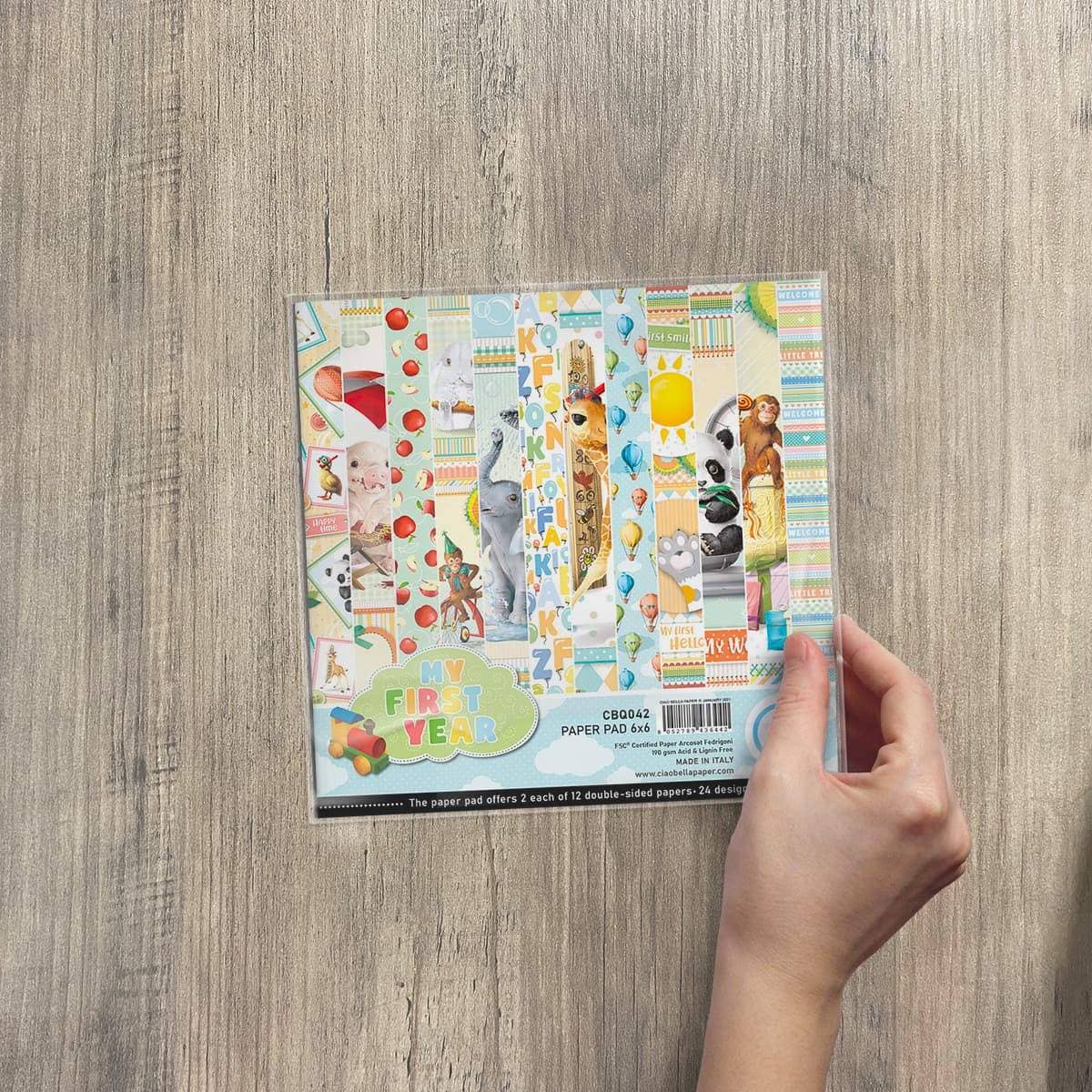 Ecstasy Crafts Distributing - Wholesale Notepad - Ciao Bella My First Year Paper Pad 6"x6" 24/Pkg3