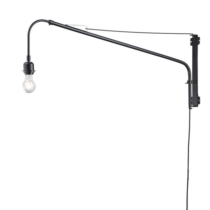 Vienna Plug-In Adjustable Swing Arm Wall Lamp in Matte Black for wholesale by ELE Light & Decor