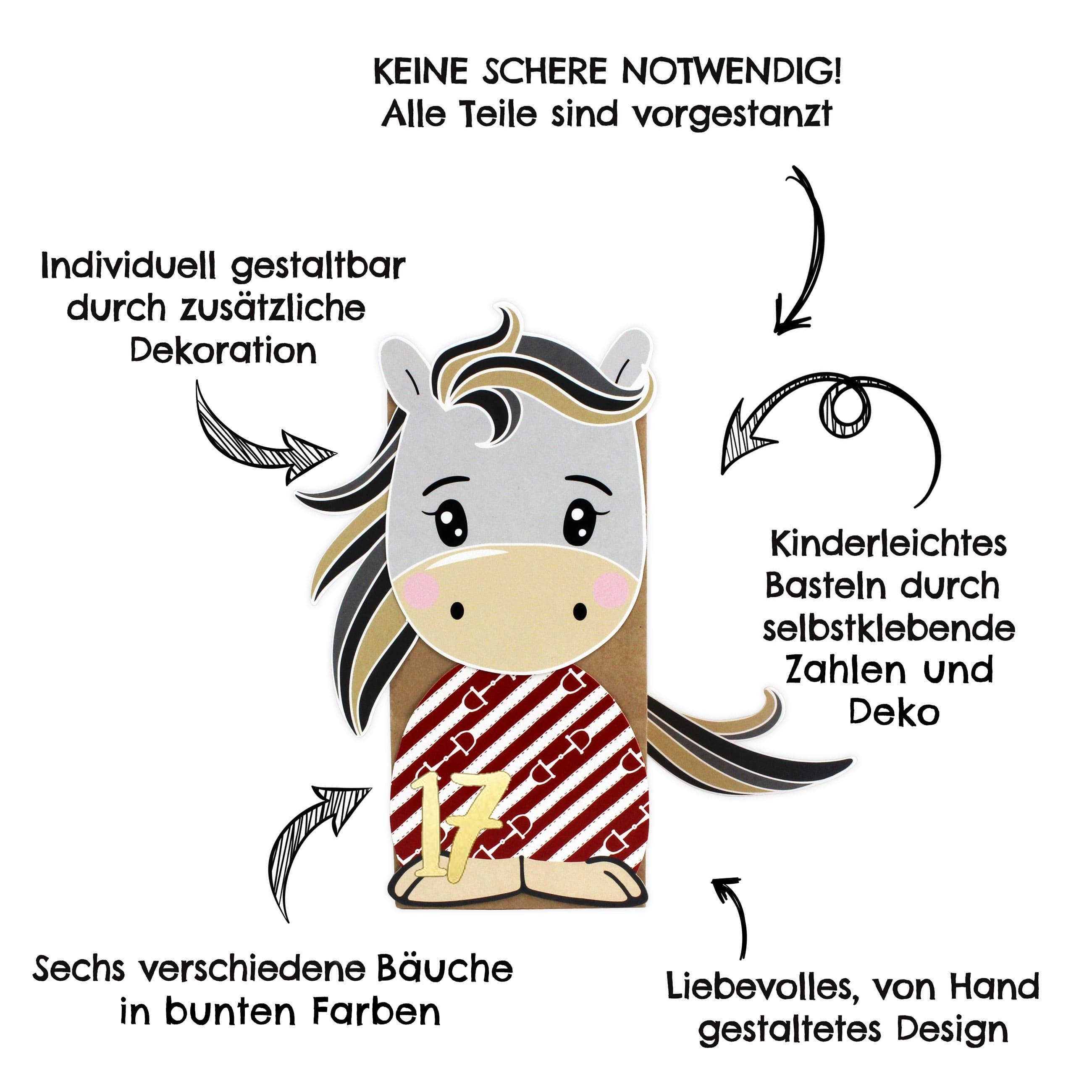 Papierdrachen – Großhandel Adventskalender – Adv Motiv gestanzt - Pferdekalender2