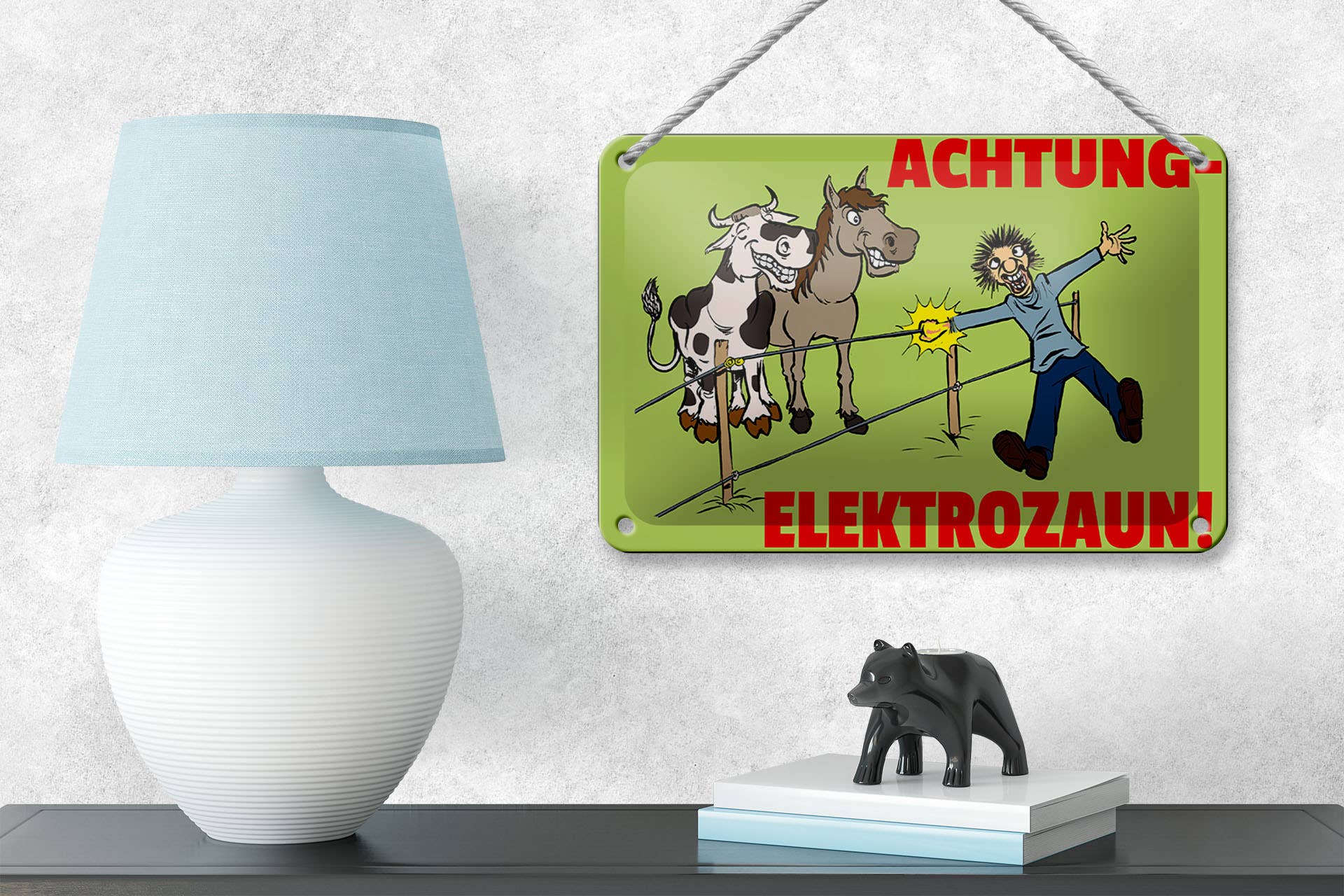 Femer - Wholesale Sign - Tin sign note 18x12cm Attention electric fence2