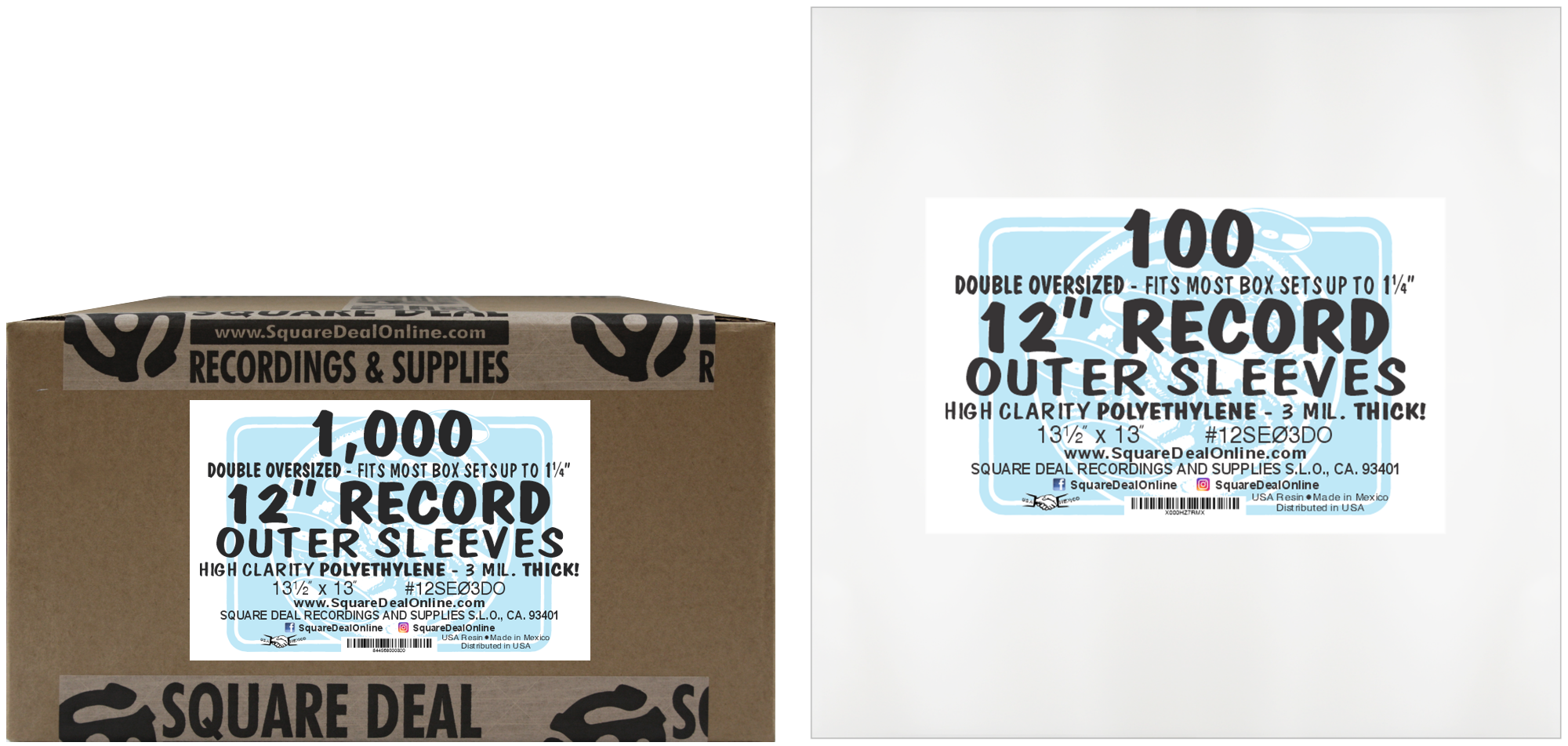 Square Deal Recordings & Supplies – Großhandel Musikzubehör – 12-Zoll-Doppel-Außenhüllen für LP-Platten in Übergröße für Boxsets8