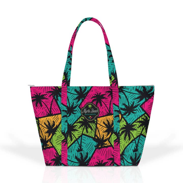 Bolsa de viaje de cuero vegano personalizable: Palmeras retro para venta al por mayor de Matrix