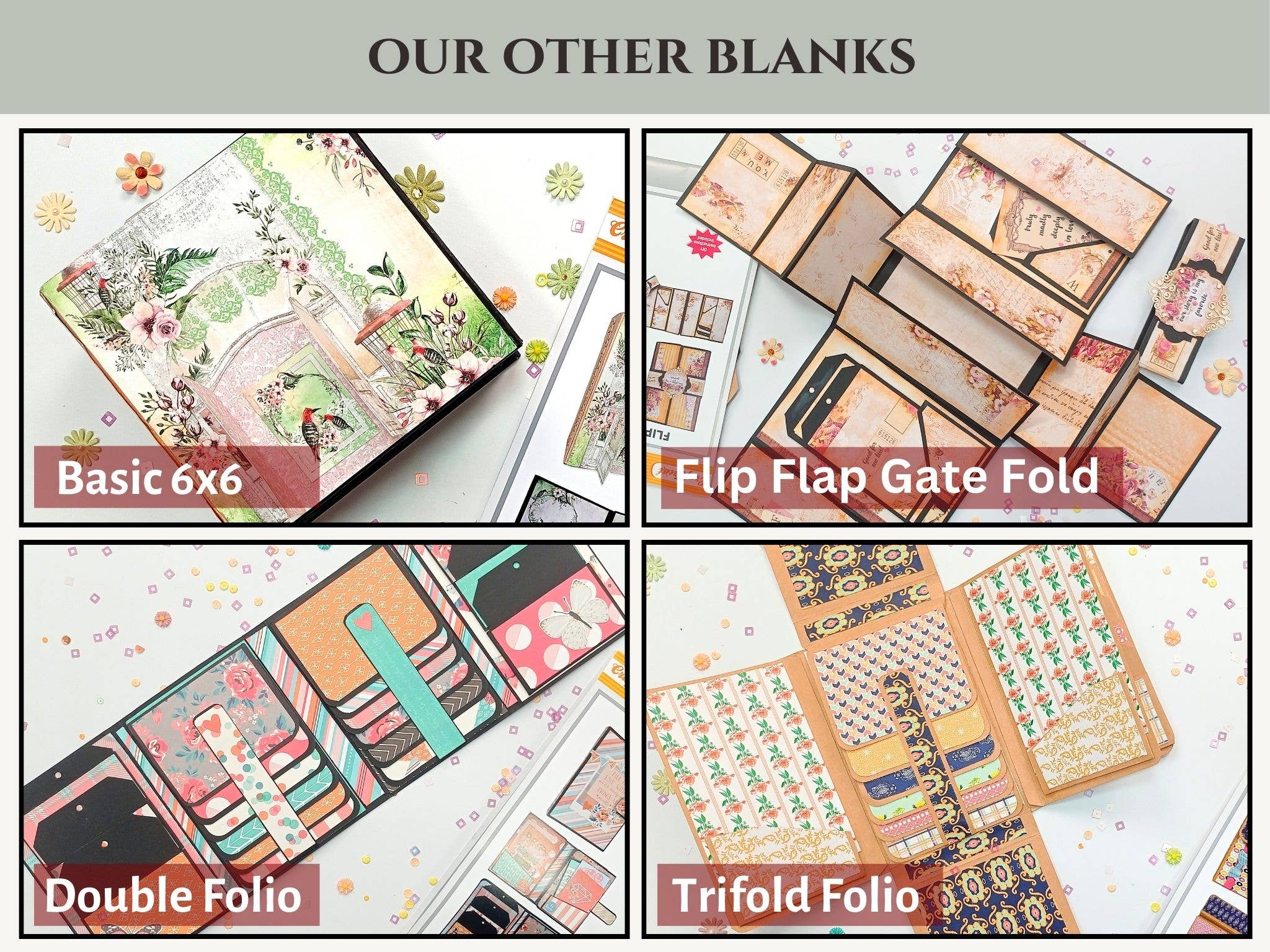 CrafTreat – wholesale DIY craft kit – CrafTreat Expanding Folio DIY Scrapbook Templates1 set Kraft6