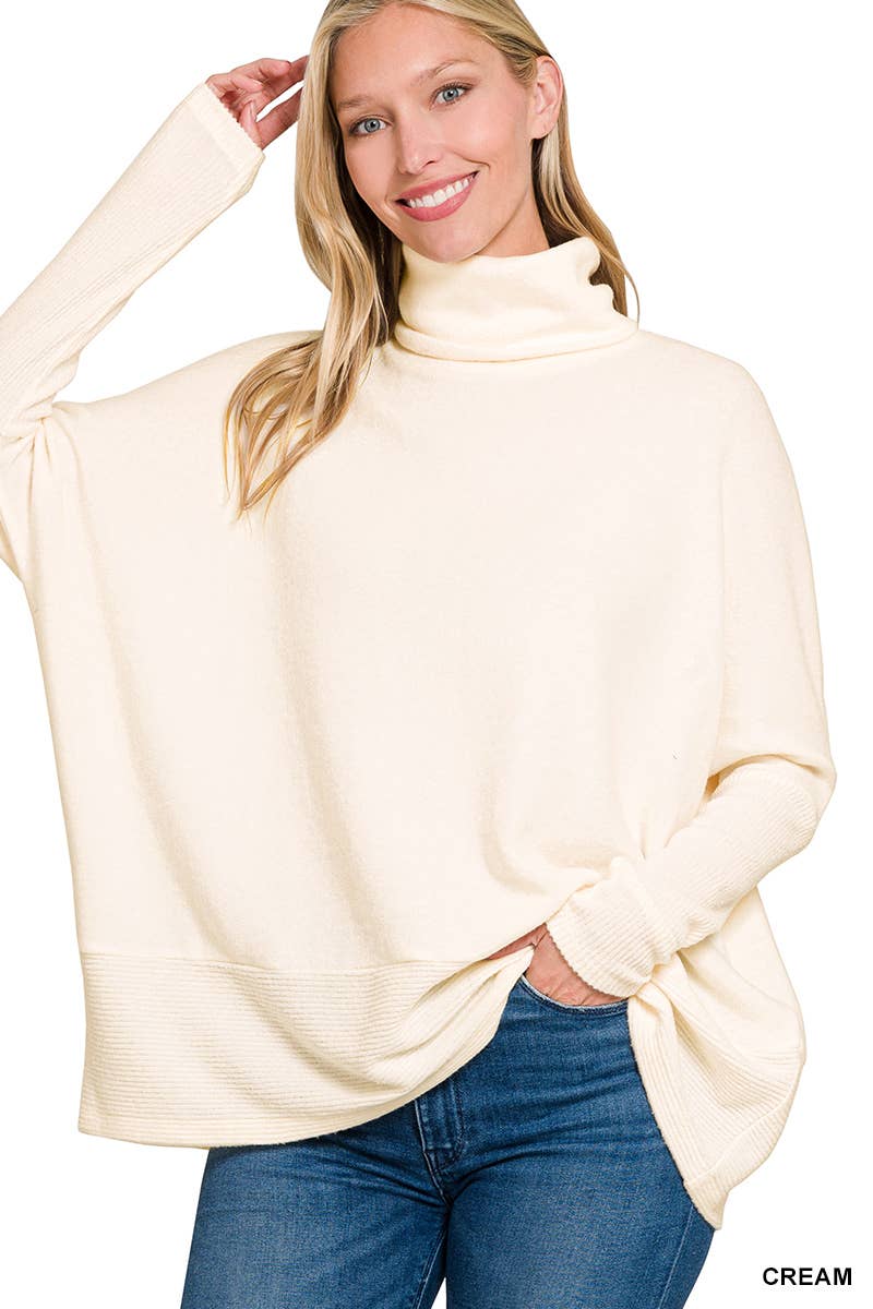 42POPS - Wholesale Knit Sweater - Women's - Brushed Melange Hacci Turtleneck Sweater7