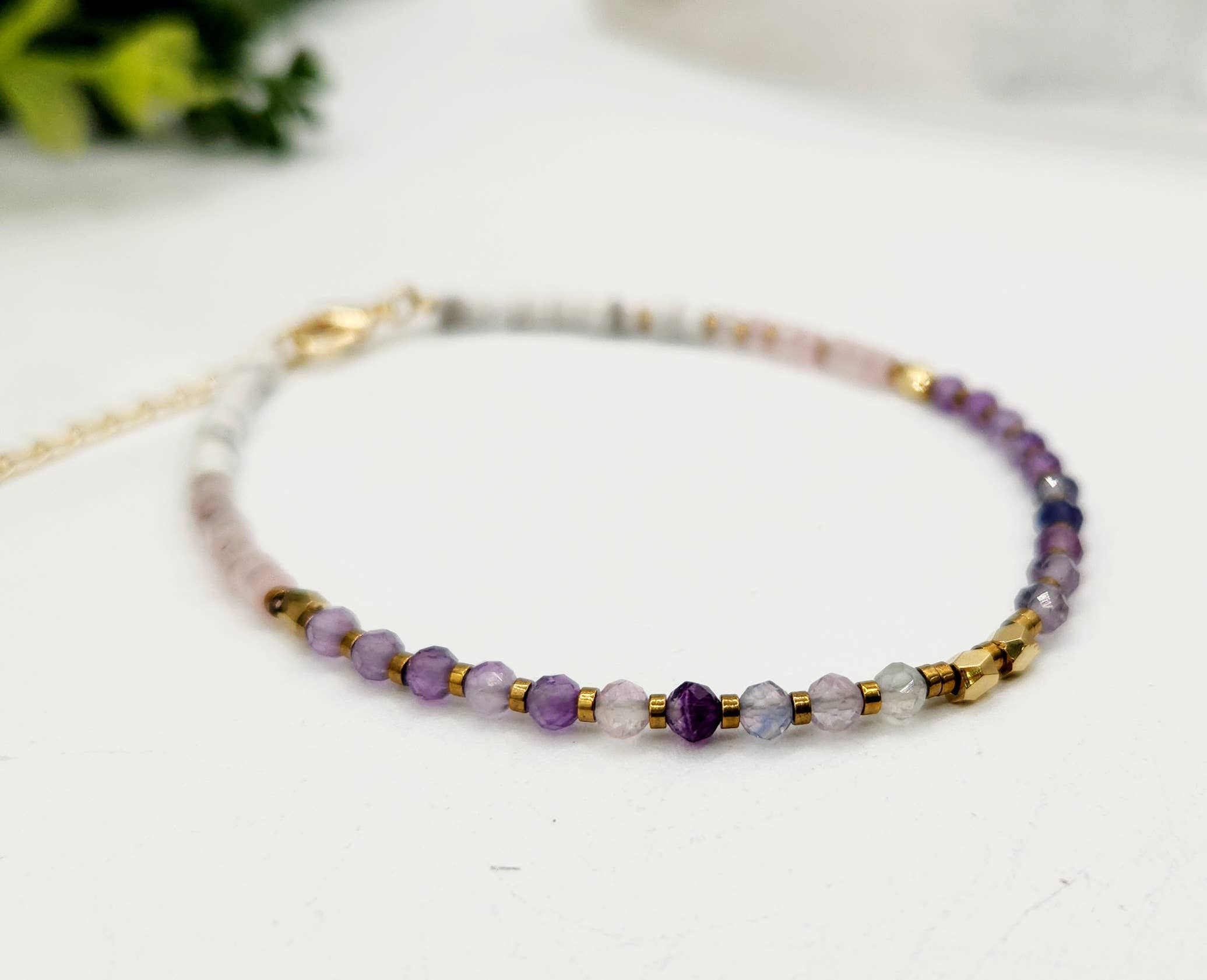 Meraki Gemstones - Wholesale Beaded Bracelet - INNER PEACE-Fluorite/Amethyst/Rose Quartz/Howlite Bracelet3
