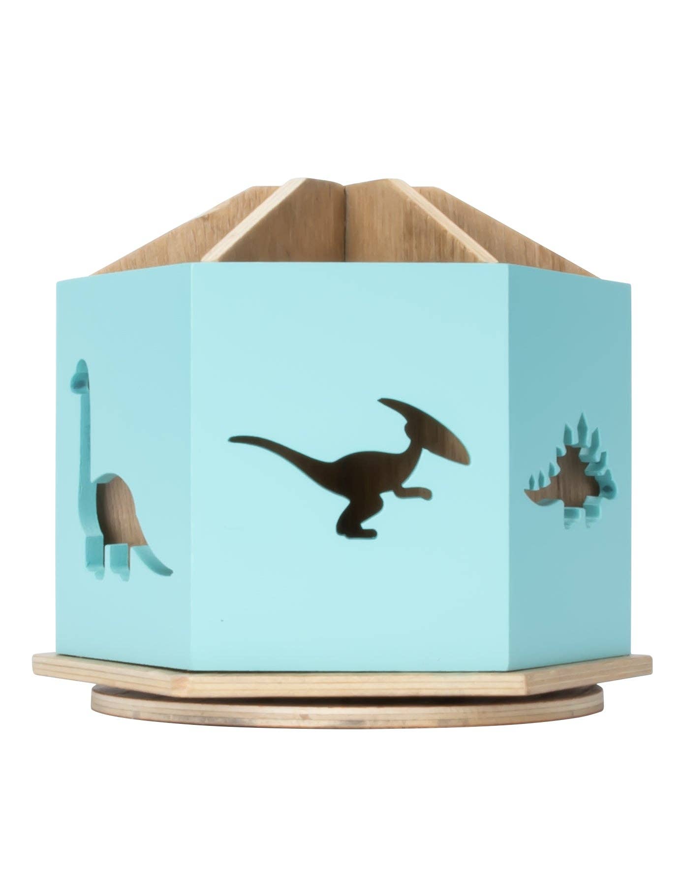 DesignStyles Home – Organizador de secretária por atacado – Organizador de mesa giratório azul de 6 seções com recortes Dino0