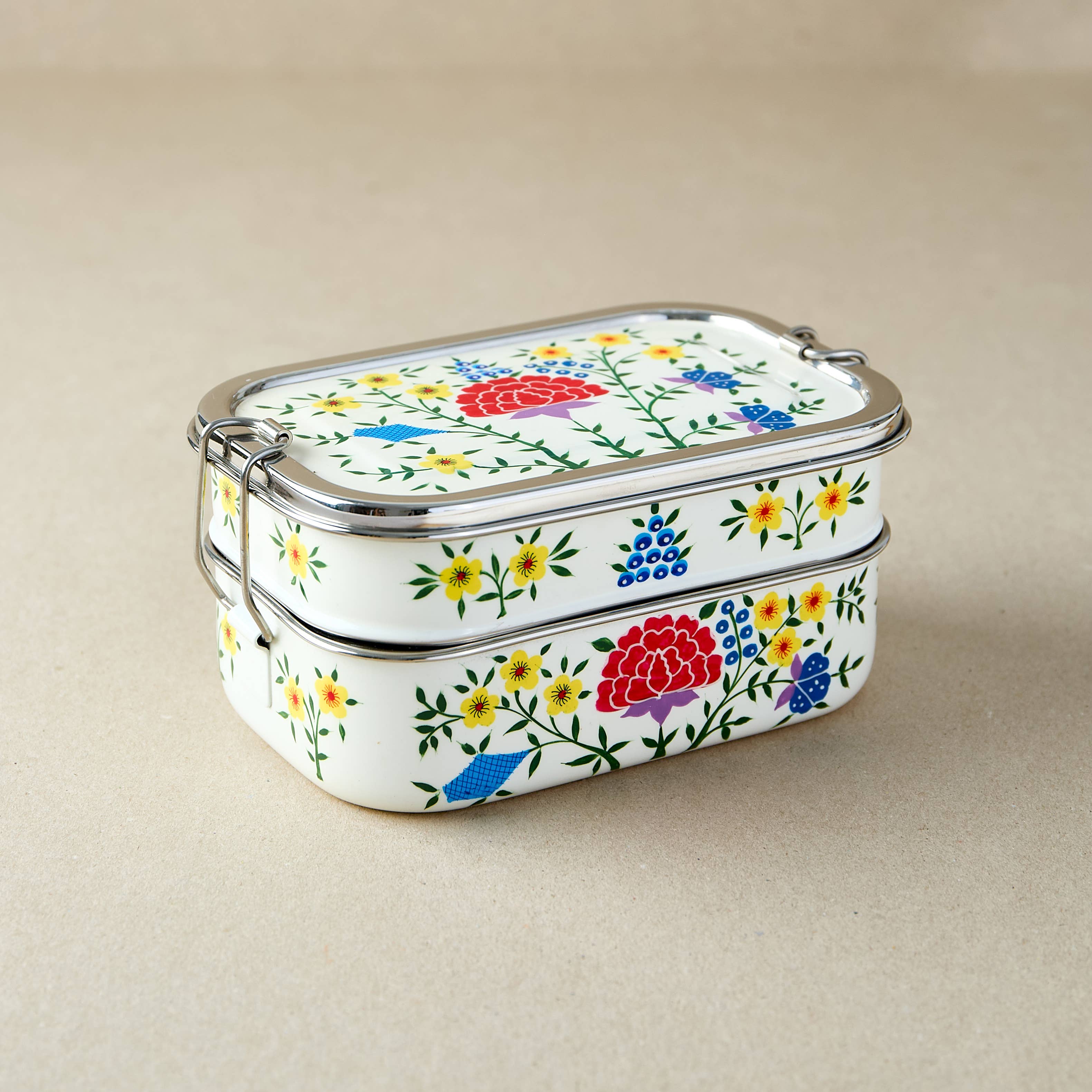 Dalit Goods Co – wholesale Lunch bag/box – Stainless Steel - Tiffin-Style Lunchbox | White Spring0