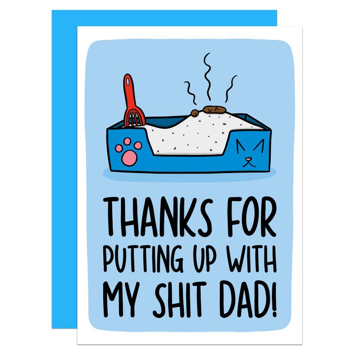 TeePee Creations - Wholesale Father’s Day card - Litter Tray Cat Dad A6 Card